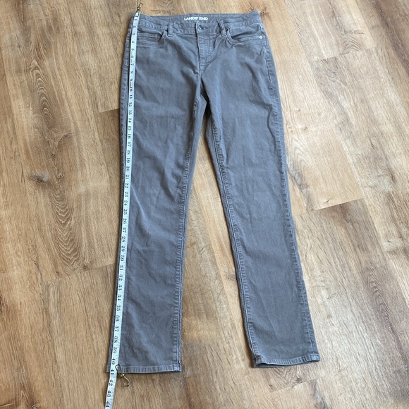 Lands End Straight Leg Mid Rise Gray Corduroys Size 8 - Picture 4 of 11